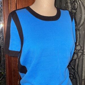 Liz Claiborne vintage Blue and Black Short Sleeve Top